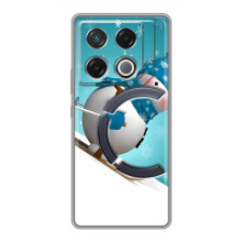 Новогодние Чехлы для ДжиТи 20 Про (VPrint) (Снеговик на лыжах)