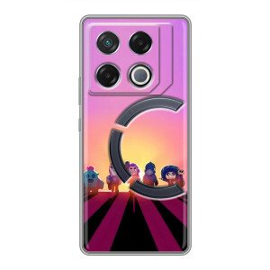 Силіконовый Чохол на Infinix GT 20 Pro з картинкою Brawl Stars – Персонажі на заході сонця