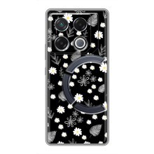 Чехлы с тематикой "ЦВЕТЫ" на Infinix GT 20 Pro (цветение на чорном)