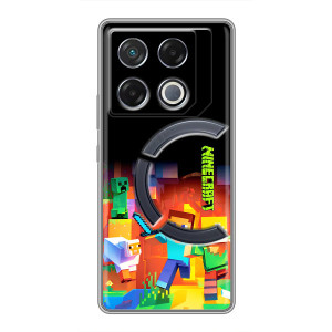 Чехлы для Infinix GT 20 Pro (Персонажи Майн Крафт) (Герой Майнкрафт)