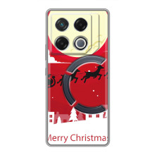 Різдвяні Чохли для Infinix GT 20 Pro (VPrint) (Санта з оленями)