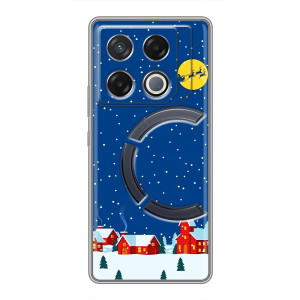 Силиконовый бампер на рождество для Infinix GT 20 Pro (Город в снегу)