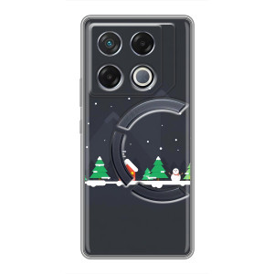 Силиконовый бампер на рождество для Infinix GT 20 Pro (Город зимний)