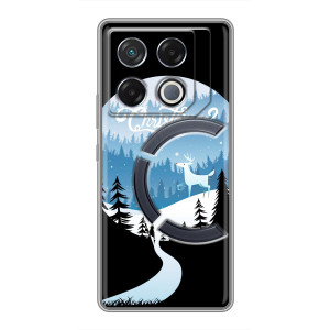Силиконовый бампер на рождество для Infinix GT 20 Pro (Рождественский Олень)