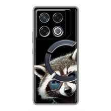 Силиконовый Чехол с Енотами на Infinix GT 20 Pro – Стильный Енот