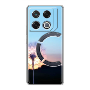 Силиконовый Чехол с одуванчиками на Infinix GT 20 Pro – Закат с одуванчиком