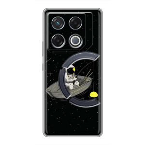Силиконовый Чехол с принтом "Космонавты" на Infinix GT 20 Pro – Космонавт на рыбалке