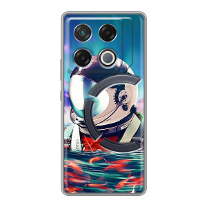 Силиконовый Чехол с принтом "Космонавты" на Infinix GT 20 Pro – Космонавт в воде