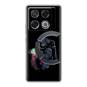 Силиконовый Чехол с принтом "Космонавты" на Infinix GT 20 Pro – В руках земля