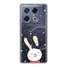 Зимні Чохли для ДжіТі 20 Про - прозорий фон (Різдвяний заєць)