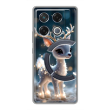 Яркий чехол для Infinix GT 20 Pro с Зимними Оленятами – Блистающий оленёнок