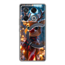 Яркий чехол для Infinix GT 20 Pro с Зимними Оленятами – Олень в шарфе