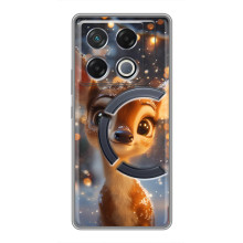 Яркий чехол для Infinix GT 20 Pro с Зимними Оленятами – Оленёнок среди гирлянд