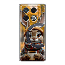 Печатный чехол «Зверята с кофе» для Infinix GT 20 Pro – Зайчик с кофе