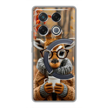 Печатный чехол «Зверята с кофе» для Infinix GT 20 Pro – Жираф с кофе