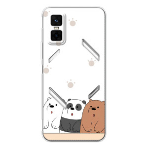 Чехлы с изображением разных животных для Infinix GT 30 Pro (Удивленные медвеженки)