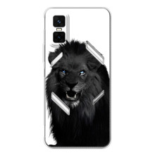 Чехлы с картинками животных Infinix GT 30 Pro (Черный ЛЕВ)