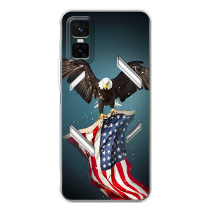 Чехол Флаг USA для Infinix GT 30 Pro – Орел и флаг