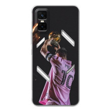 Чехол Месси футболист для Infinix GT 30 Pro (Месси с кубом)