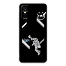 Силіконовый бампер з принтом "Наса" на Infinix GT 30 Pro – Космонавт баскетболіст
