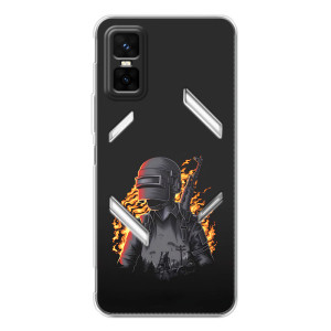 Силиконовый чехол с картинкой "Герой Pubg" на Infinix GT 30 Pro – В огне