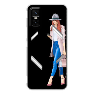 Чехол с картинкой Модные Девчонки Infinix GT 30 Pro – Девушка со смартфоном