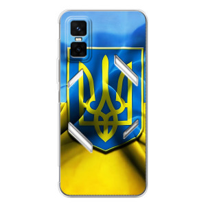 Чехол с картинкой (Патриотический ГЕРБ) на Infinix GT 30 Pro (Герб и Флаг Украины)