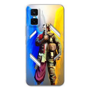 Чехол с картинкой (Патриотический КОЗАК) на Infinix GT 30 Pro – Козак с крыльями