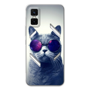 Чехол с принтом для Infinix GT 30 Pro (AlphaPrint) Модные коты