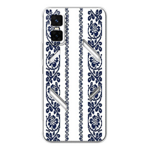 Силиконовый Чехол на Infinix GT 30 Pro с картинкой Вышиванки – Синяя вышиванка