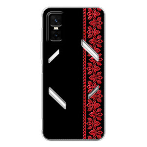 Силиконовый Чехол на Infinix GT 30 Pro с картинкой Вышиванки – Вышиванка на черном