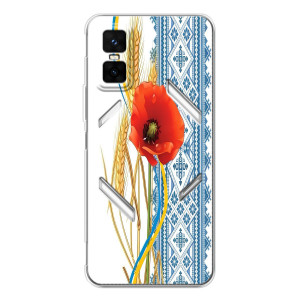 Силиконовый Чехол на Infinix GT 30 Pro с картинкой Вышиванки – Вышиванка с цветком