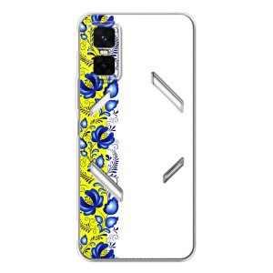 Силиконовый Чехол на Infinix GT 30 Pro с картинкой Вышиванки – Желто-синяя вышиванка