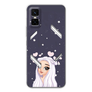 Чехол Стильные девушки на Infinix GT 30 Pro – Девушка и сердечки