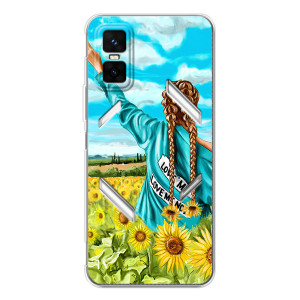 Чехол Стильные девушки на Infinix GT 30 Pro – Девушка на поле