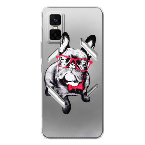 Чохол (ТПУ) Милі песики для Infinix GT 30 Pro (Бульдог в окулярах)