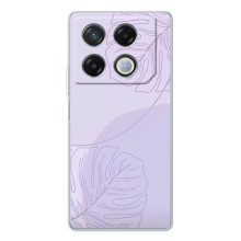 Чехол цветочный дизайн для Infinix GT 30 Pro – Монстера фиолетовая