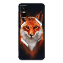 Чехол с принтом лисички на  (Лиса на черном)
