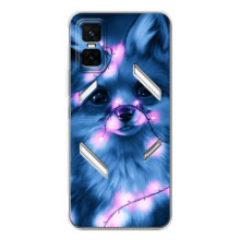 Чехол с принтом лисички на  (Лисица с гирляндой)