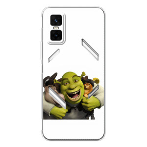 Друкований чохол з принтом Шрек для Infinix GT 30 Pro – Шрек осел і кіт