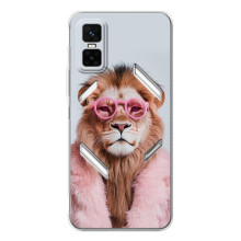 Чохол з принтом стильні тварини для ДжіТі 30 Про – Лев в окулярах