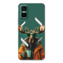 Чохол з принтом стильні тварини для ДжіТі 30 Про – Лось з кавою