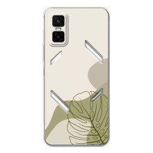 Силконовий чохол з принтом в квітах на Infinix GT 30 Pro (Монстера зелена)