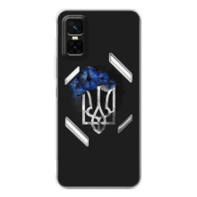 Чехол с украинским гербом на Infinix GT 30 Pro (Герб с цветком)