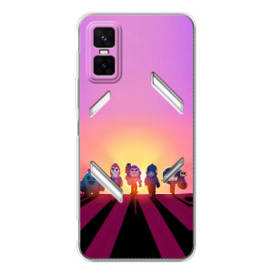 Силіконовый Чохол на Infinix GT 30 Pro з картинкою Brawl Stars – Персонажі на заході сонця