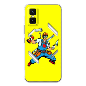Силиконовый бампер (Работники) на Infinix GT 30 Pro – Строитель