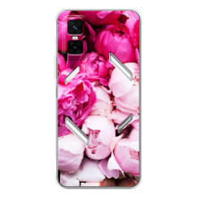 Силіконовий бампер з принтом (квіточки) на ГТ 30 Про (Півонії)