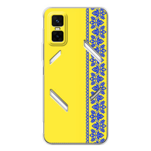 Силиконовый Чехол на Infinix GT 30 Pro (Вышиванка на желтом)