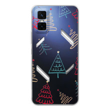 Зимние Чехлы для ДжиТи 30 Про - прозрачный фон (Рождественские елки)