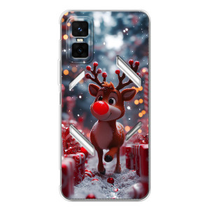 Яркий чехол для Infinix GT 30 Pro с Зимними Оленятами